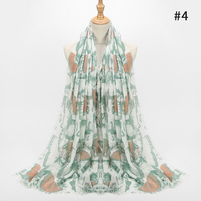 

2018 cotton retro line small clear new graffiti butterfly print cotton&linen scarf scarves dual-use wild models