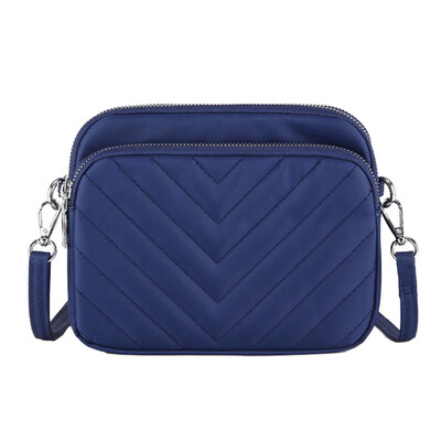 

Fashion Women Lingge Large Capacity Solid Color Zipper Crossbody Shoulder Bag