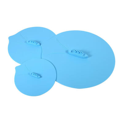 

Greensen Set of 3pcs Unique Steam Ship Design Silicone Seal Cover Pot Mug Cup Lid Kitchen Gadgets Blue Seal Lid Silicone Lid Set