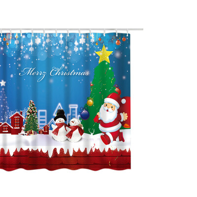 

Gobestart Christmas Waterproof Polyester Bathroom Shower Curtain Decor With Hooks 66x72