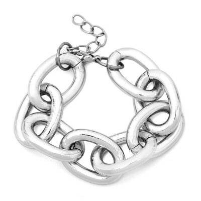 

Punk Women Big Linked Glossy Cable Chain Necklace Choker Bracelet Jewelry Decor