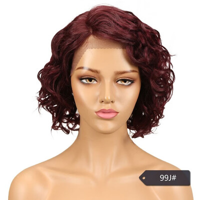 

Noble Brazilian Human Hair Wigs For Black Women Curly Human Hair Wig Remy Hair Extension Wigs Color Brown Red 99J Free Ship