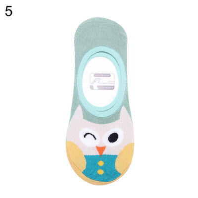 

Cute Cartoon Owl Invisible No Show Breathable Cotton Womens Soft Boat Socks