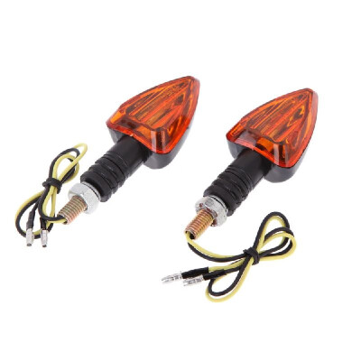 

2pcs 12v Mini Motorcycle Motorbike Turn Signal Indicators Arrow Carbon Amber Light