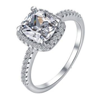 

Women Engagement Wedding Ring Crystal Rhinestone White Gold Plated Jewelry Ring