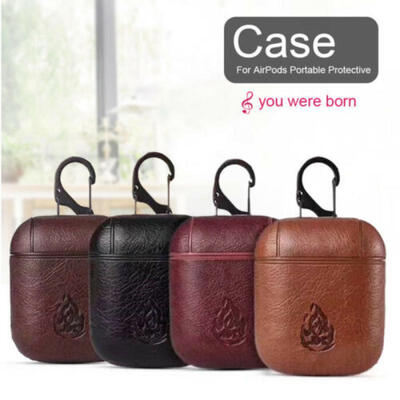 

For AirPod Case Leather Protective Earphone Shell Case Cover Apple Airpods Pods