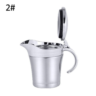 

Kitchen Stainless Steel Double Wall Insulated Gravy Boat Sauce Jug with Lid