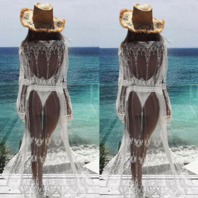 

Sexy Women Lace Crochet Bikini Cover Up Swimwear Bathing Suit Summer Beach Dress