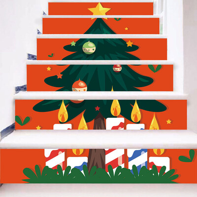 

〖Follure〗Christmas 3D Simulation stair stickers Waterproof Wall Stickers DIY Home Decor