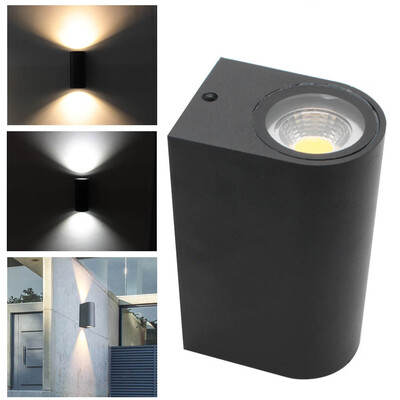

〖Follure〗IP44 6w Outdoor Double Up & Down Wall Light LED bulbs Included - BLACK