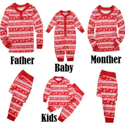 

Family Matching Christmas Pajamas PJs Adult Women Men Kids Nightwear Pyjamas