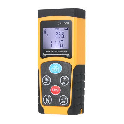 

100m Portable Handheld Digital Laser Distance Meter High Precision Range Finder Area Volume Measurement Data Storage with Backlig