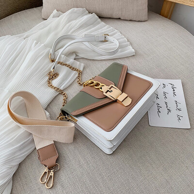 

Advanced sense of the sense of texture color handbag handbag new 2019 one-shoulder slung fashion chain small square bag
