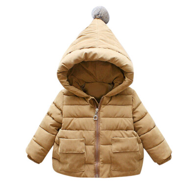 

Baby Girl Boy Winter Cotton Hooded Coat Jacket Thick Warm Zipper Outwear Clothes