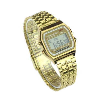 

LED Digital Watch Harajuku style Fashionable Stylish Multifuncional Wristwatch with Steel Strap Band