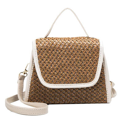 

Retro Hit Color Shoulder Messenger Handbags Women Flap Woven Crossbody Bags