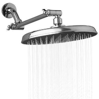 

Rainfall Shower Head 9-inch Round Rain Shower Head with Angle Adjustable Shower Arm Extension Polished Chrome G12 Bathroom Rainfa