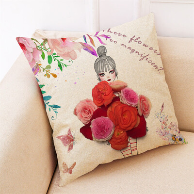 

〖Follure〗Home Decor Cushion Cover Flower Girl Pillowcase Sofa Car Throw Pillow Covers