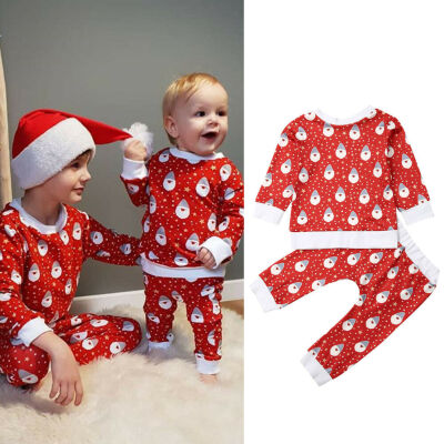 

Christmas Infant Boy Girl Pyjamas PJS Set Xmas Santa Sleepwear Nightwear Gift