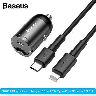 

Baseus Mini 30W Quick Charge Car Charger with USB30 or Type-C Port 12V24V PD 30 aviation alloy car charger