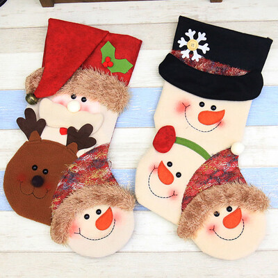 

〖Follure〗Christmas Gift Candy Bag Merry Christmas Santa Claus Snowman Sock DecorBK