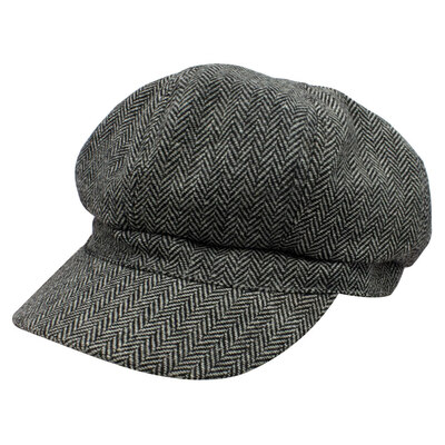 

Mens Newsboy Cap Wool Herringbone Tweed Cabbie Gatsby Cap