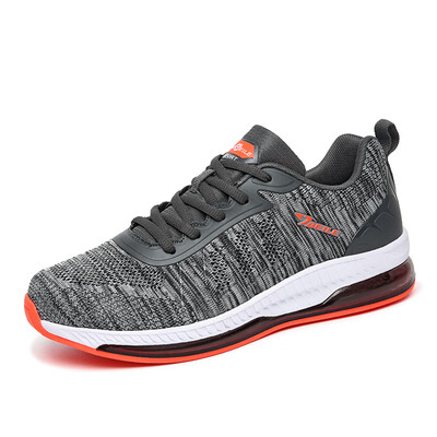 

Mens flying woven sneakers casual breathable mesh running shoes full palm cushion mens shoes