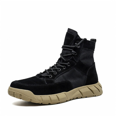 

New leather cowhide Martin boots mens British wind Korean version of the wild high-top boots mens desert boots tooling shoes outdoor