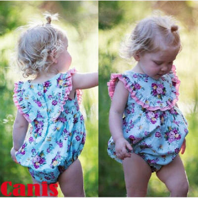 

Toddler Baby Girl Floral Bodysuit Romper Jumpsuit Sunsuit Summer Clothes 0-24M