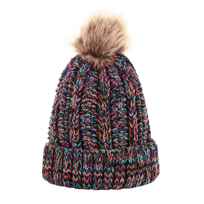 

Gobestart New Women Men Winter Knitted Hat Metal Circle Hemming Hat Wool Cap
