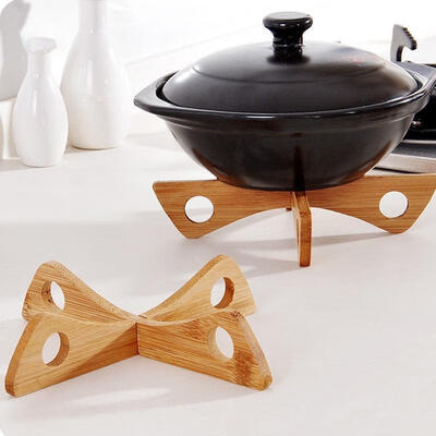 

Bamboo Heat Resistant Pan Mats Holder Removable Kitchen Cooking Bowl Cup Coaster