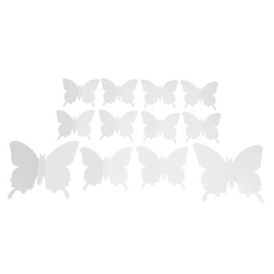 

12pcsset PET Mirror Butterflies Adhesive 3D Wall Sticker Background Props