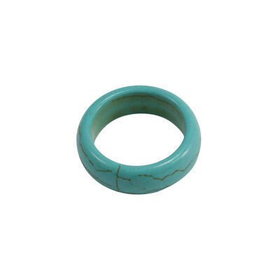 

Synthetical Howlite Wide Band Ring Turquoise about 155mm inner diameter 6mm wide