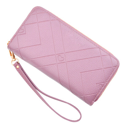 

Lady Double Layer Zip Faux Leather Wallet Wristlet Purse Clutch Bag Phone Holder