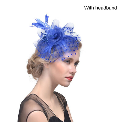 

New Hot Bridal Net Feather Hats Birdcage Net Wedding Headband Hats Bridal Fascinator Face Party Wedding Hair Accessories