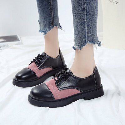 

Autumn British style retro student shoes womens casual Joker Harajuku black shoes tide