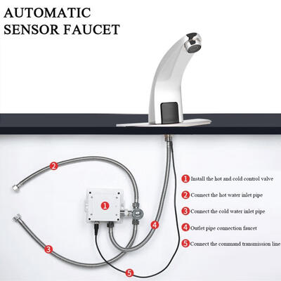 

Greensen Electronic Automatic Sensor Touchless Sink Hands-Free Hot & Cold Faucet Motion Activated