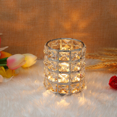 

Gobestart Cosmetic Storage Tube Pen Holder Crystal Candle Holder Wedding Lover Decoration