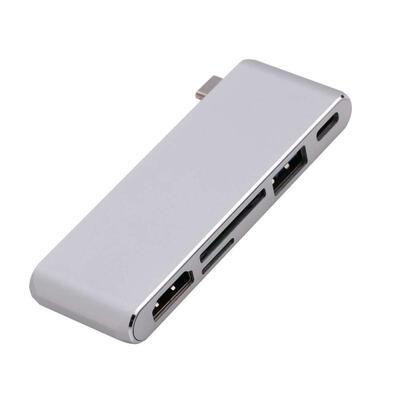 

Type-C Hub 5-in-1 USB C Adapter With USB 30 4K HDMI SDTF Card Reader USB C PD Charging Port For Type-C Laptops
