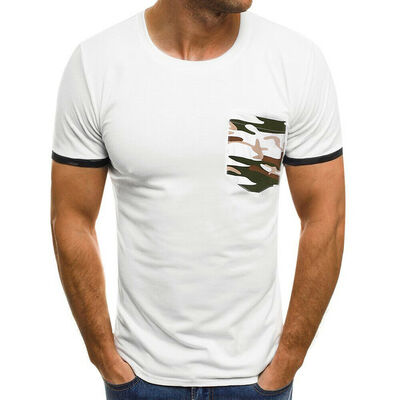 

Fashion Mens Casual Fit Short Sleeve Slim Muscle Bodybuilding T-shirt Tee Tops