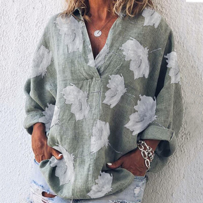 

Women Tops Ladies Blouse Beach Summer V-Neck T-Shirt Fashion Tops Printed
