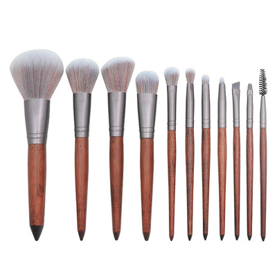 

Toponeto 11 Pcs Sandalwood Eye Brush With Wooden Handle Makeup Brush Set