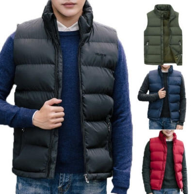 

Winter Men short down vest thick jacket Sleeveless casual Waistcoat coat outwear