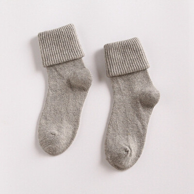 

Womens Wool Thermal Sock Lady Soft Casual Winter Socks Solid color Socks