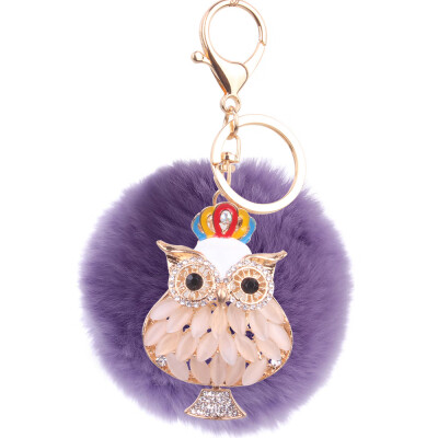 

Rex rabbit hair owl bag plush hair ball mobile phone pendant small gift jewelry