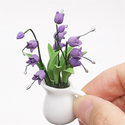

Siaonvr Mini Dollhouse Miniature Green Plant Flower in Pot Fairy Garden Accessory