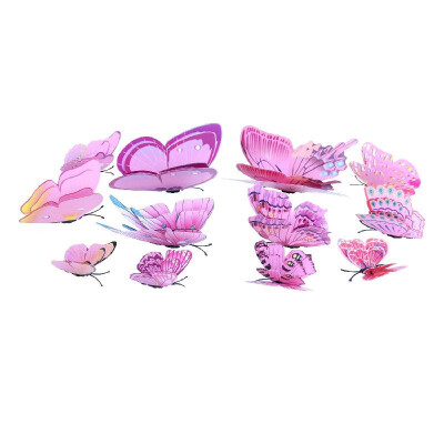 

12Pcs Wall Stickers Double Layer PVC Butterfly Shape Wall Decal Sticker Home Living Room Nursery Outdoor Fences Garden Lawn Backya