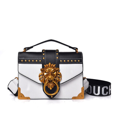 

Fashion Metal Lion Head Mini Small Square Pack Shoulder Bag Crossbody Package Clutch Women Designer Wallet Handbags Bolsos Mujer