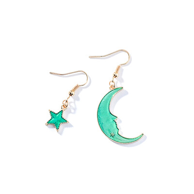 

1 Pair Unique Star Moon Planet Dangle Drop Earrings Fashion Alloy Hook Earring Women Jewelry Accessories Gifts