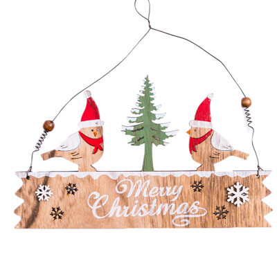 

〖Follure〗Christmas Elk Wood Plate Hollow Door Hanging Wooden Pendant Xmas Ornaments Decor